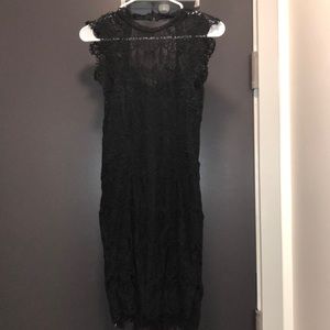 Black tight short laced dress